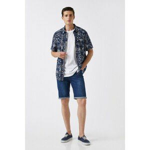 Koton Shorts - Navy blue - Normal Waist