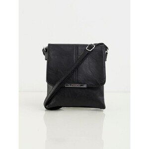 Black eco-leather messenger bag