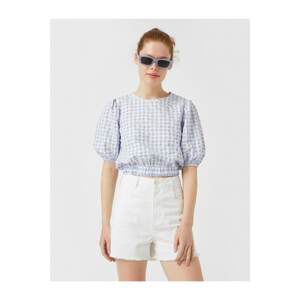 Koton Checkered Blouse Short Sleeve