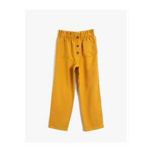 Koton Girl's Pocket Buttoned Trousers
