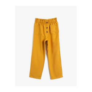 Koton Girl's Pocket Buttoned Trousers