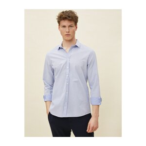 Koton Classic Collar Long Sleeve Patterned Poplin Fabric Shirt