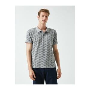 Koton Men's Polo Neck T-Shirt Patterned Short Sleeve Cotton Slim Fit