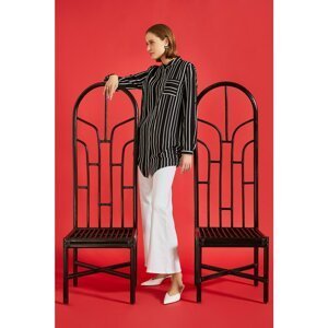 Koton Classic Collar Long Sleeve Striped Tunic