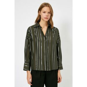 Koton Women's Green Striped Blouse