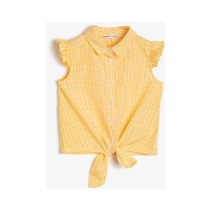 Koton Girl's Yellow Check Shirt