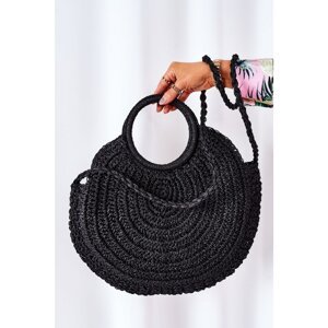 Braided Round Bag BRUNO ROSSI Black