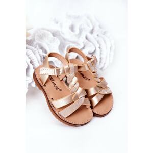 Children's Sandals With Glitter Gold Batilda