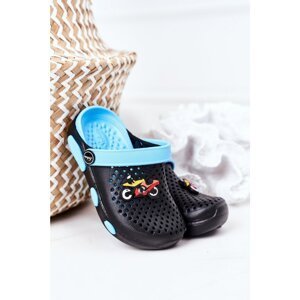 Children's Foam Slippers Crocs Black-Blue Oliver
