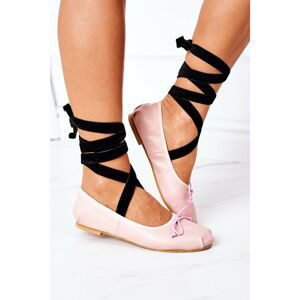 Lace-up ballerinas Lu Boo pink