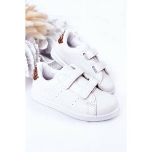 Children's Sneakers With Velcro White-Rose Gold Cute Girl