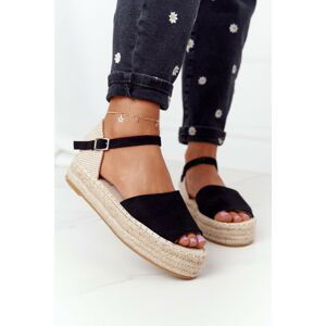 Sandals On A Braided Platform Black Megara