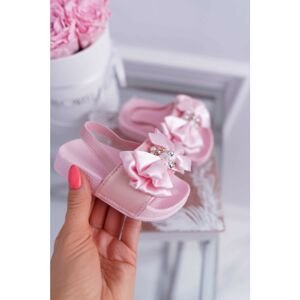 Children's Rubber Slippers With A Bow Pink Senari