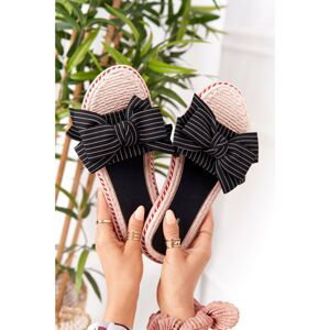 Rubber Slippers With A Bow Black Gabriell