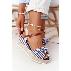 Wedge Sandals In Sailor Style Blue La Isla Bonita