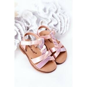 Children's Sandals With Glitter Pink Batilda