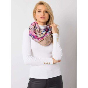 Beige scarf with a flower print