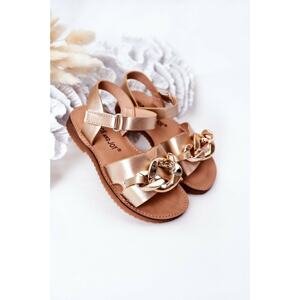 Children's Sandals With Chain Gold Buffy