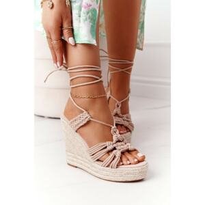 Lace-up Wedge Sandals With Braids Nude Run The World
