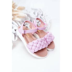 Children's Braided Sandals Purple Adella