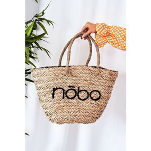 Braided Shopper Beach Bag NOBO XK0340 Beige-Black