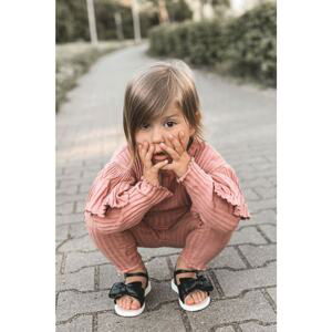 Children's Sandals With Bow Black Abbie