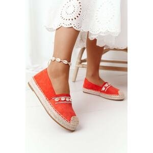 Espadrilles On A Platform With Shells Coral Seashell