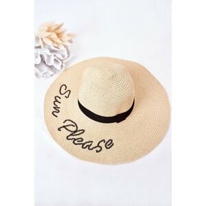 Braided Hat With Sequins BRUNO ROSSI Sun Please Beige