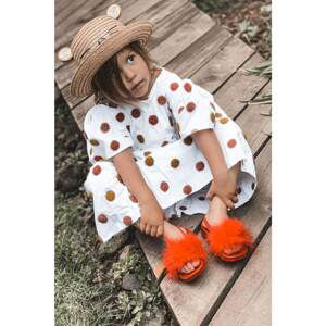 Children's Rubber Slippers With Eco Fur Red Skylar