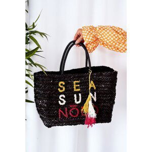 Knitted beach bag NOBO XK0410 black