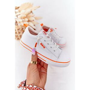 Children's Leather Sneakers BIG STAR HH374036 White-Orange