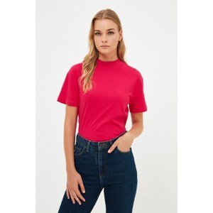 Trendyol Fuchsia Basic Stand Up Knitted T-Shirt