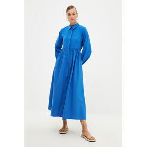 Trendyol Blue Shirt Collar Dress