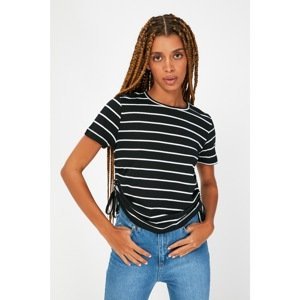Trendyol Multicolored Pleated Basic Knitted T-Shirt
