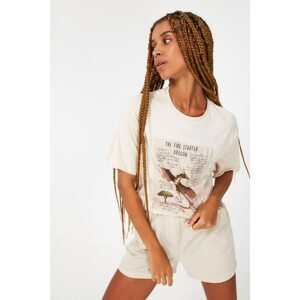 Trendyol Stone Printed Knitted T-Shirt