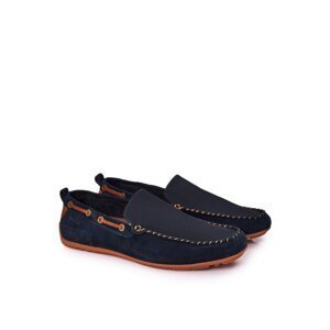 Suede Casual Loafers GOE HH1N4019 Navy Blue