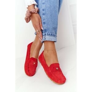 Women's Suede Loafers S.Barski Red