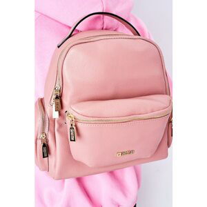 Leather Backpack / Kidney Bag 2in1 Big Star HH574059 Pink