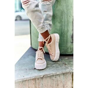 Women's Sneakers On A Platform Beige Big City Life