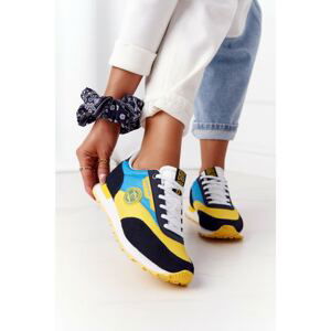 Women's Sneakers Memory Foam Big Star HH274525 Yellow-Blue