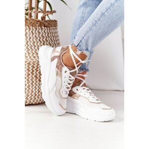 Women's Sports Shoes Sneakers White-Gold Melanie