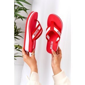 Women's Wedge Sliders Flip-Flops Big Star HH274A095 Red