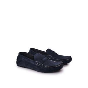 Suede Casual Loafers GOE HH1N4065 Navy Blue