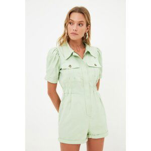 Trendyol Mint Petite Pocket Detailed Overalls