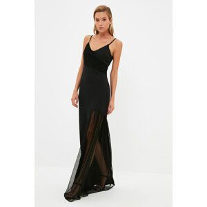 Trendyol Black Collar Detailed Evening Dress & Graduation Dress