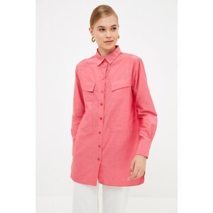 Trendyol Pink Shirt Collar Tunic