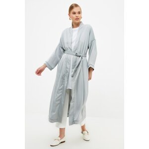 Trendyol Gray Belted Kimono Kimono & Kaftan