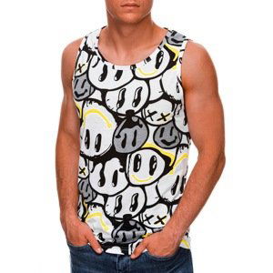 Edoti Men's printed tank top S1482