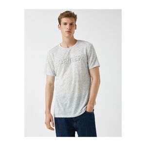 Koton Men's Slogan T-Shirt Crew Neck Cotton