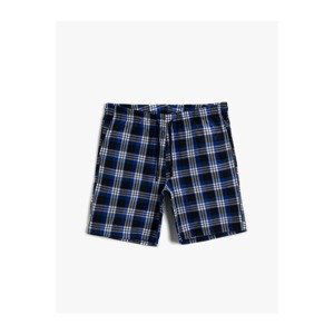 Koton Men's Navy Blue Plaid Shorts & Bermuda